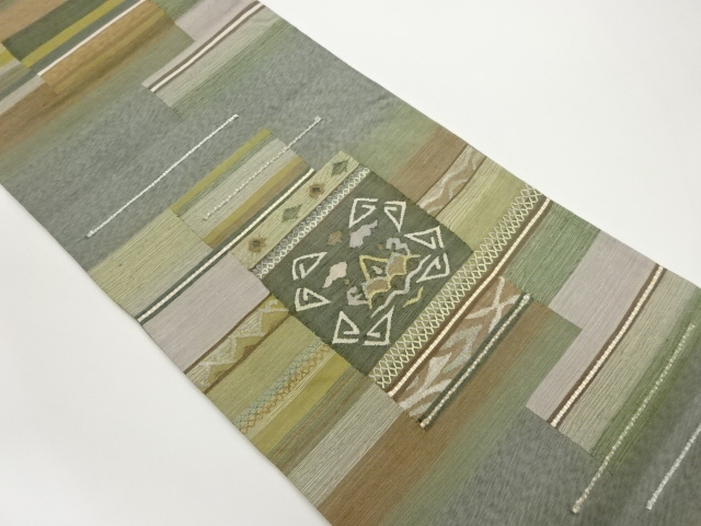 JAPANESE FUKURO OBI / WOVEN ABSTRACT STRIPE